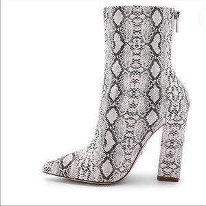 RAYE snake skin booties